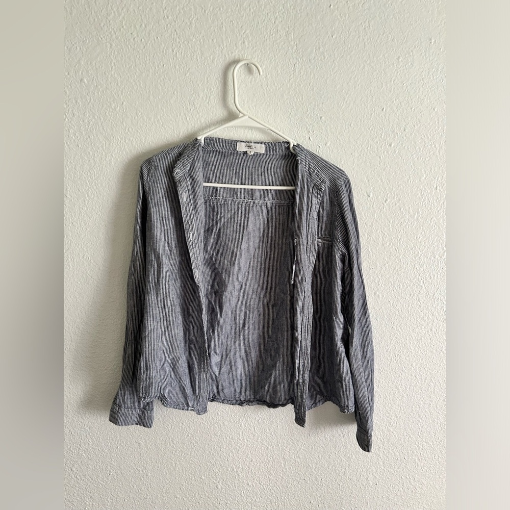 Vertical Striped Button Up